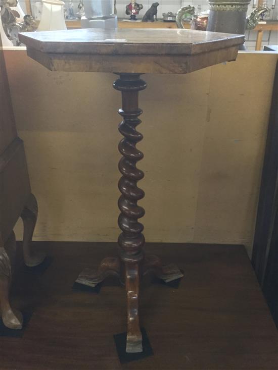 Victorian walnut hexagonal occasional table